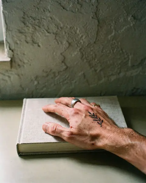 Olive branch, back of the hand